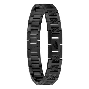 Bracelet Metropole « L » en Acier noir, Longueur ajustable de 13 cm à 19 cm – 2040119 Noir
